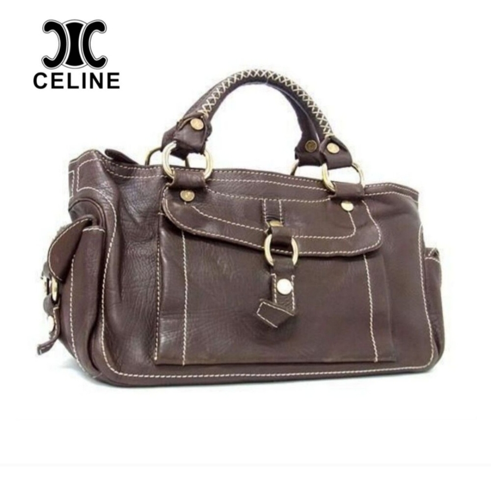 Celine Brown Satchel Bag with Timeless Design